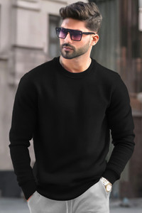 TRIPR Full Sleeve Solid Men Sweatshirt