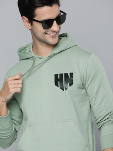 HERE&NOW Full Sleeve Solid, Printed Men Sweatshirt