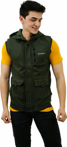 Dabbygoose Sleeveless Solid Men Jacket