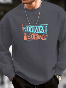 KAJARU Printed Round Neck Casual Men Grey Sweater