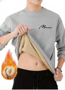 nikline Full Sleeve Solid Men Sweatshirt