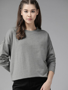 Roadster Full Sleeve Solid Women Sweatshirt