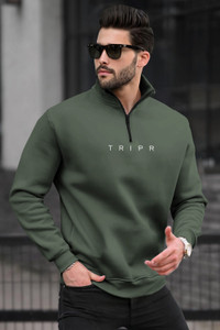 TRIPR Full Sleeve Solid Men Sweatshirt