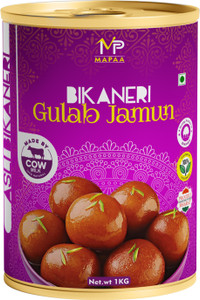 MAPAA Bikaneri Premium Desi Ghee Gulab Jamun Ready to Eat Indian Bikaneri Mithai 1 KG Tin