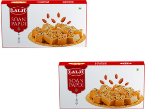 lalji Soan Papdi 800Gm (400Gm x 2) Sweet | Flaky and Sweet Box