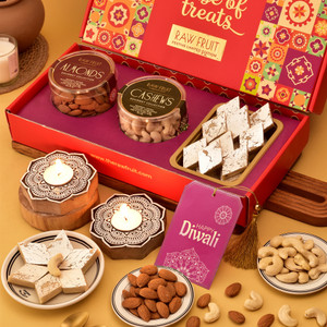 HyperFoods Diwali Gift Box: Dry Fruits with Kaju Katli Box