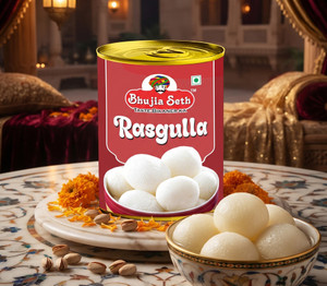 BHUJIYA SETH Sweets Rasgulla mithai 1 kg tin pack