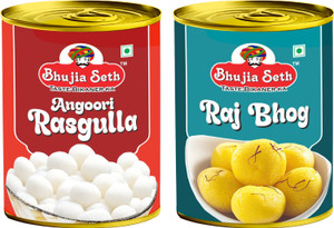 BHUJIYA SETH sweets Angoori Rasgulla & rajbhog combo pack (1 kg x 2 ) pack Tin