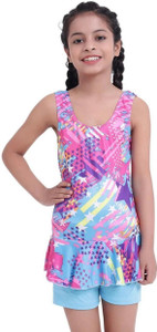 Aster Girls One Piece Swimsuit | Digital Print | 4-Way Stretch | Age 2-13 Yrs | Printed Girls Swimsuit
