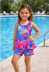 Aster Apparels Stylish Swimming Costume Swimsuit for Girls | Dry Fit 4-Way Stretch |2–13 Yrs| Printed Girls Swimsuit