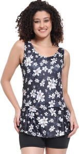 JMT Wear One Piece Black Floral Print Swimming Costume Swimsuit for Women And Girls Solid Women Swimsuit