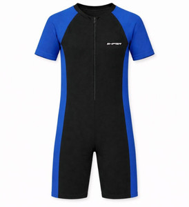 SHIFTER Swimming Costume For Kids Boys & Girls Zipper One Piece Swimwear Solid Boys & Girls Swimsuit