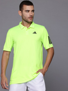 ADIDAS Graphic Print Men Polo Neck Green T-Shirt