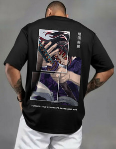 DRESSING HUB Graphic Print Men Round Neck Black T-Shirt