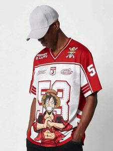 Eddicted Graphic Print Men V Neck Red T-Shirt - Image 4