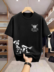 Beaumen Graphic Print Men Round Neck Black T-Shirt