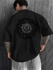 EternaEssential Typography Men Round Neck Black T-Shirt