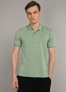 VAN HEUSEN Solid Men Polo Neck Light Green T-Shirt