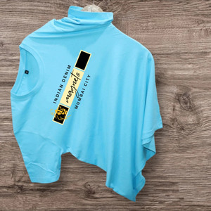 Magneto Printed Men Round Neck Blue T-Shirt