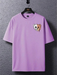FURRR Printed Men Round Neck Purple T-Shirt