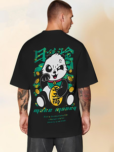 Mavinclub Printed, Typography Men Round Neck Black T-Shirt