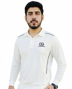 CALIGOSTLE Solid Men Polo Neck White T-Shirt