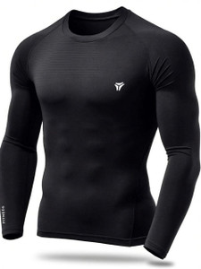 Kyk Solid Men Round Neck Black T-Shirt