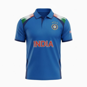 PARALLEL TIMES Printed Men Polo Neck Blue T-Shirt