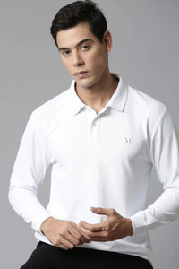 MaxzoneEcommerce Solid Men Polo Neck White T-Shirt