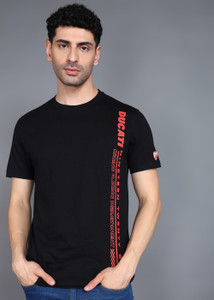 DUCATI Printed Men Round Neck Black T-Shirt