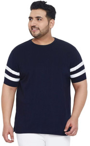 Gibbs Colorblock Men Round Neck Navy Blue T-Shirt