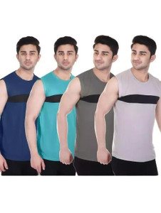 C P FASHION Solid, Self Design, Colorblock Men Round Neck Reversible Multicolor T-Shirt