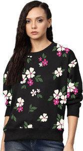 VOSIMO Printed Women Round Neck Black T-Shirt