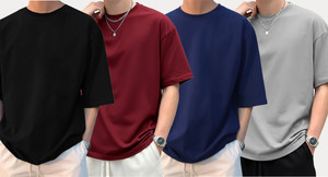 AUSK Solid Men Round Neck Maroon T-Shirt Pack of 4 - Image 6