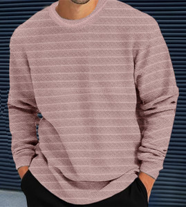 Force Solid Men Round Neck Pink T-Shirt