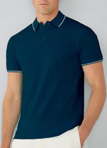 SUPERSQUAD Solid Men Polo Neck Dark Blue T-Shirt