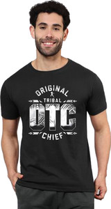 Tee Gallery Graphic Print Men Round Neck Black T-Shirt