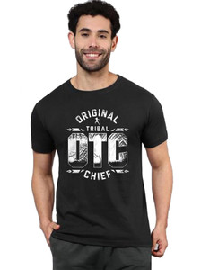 Tee Gallery Graphic Print Men Round Neck Black T-Shirt