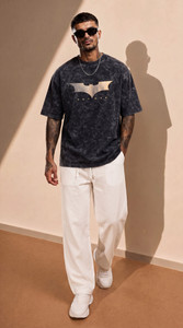 Woops studio! Printed Men Round Neck Black T-Shirt