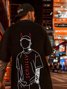 BUKKL Printed Men Round Neck Black T-Shirt