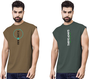 I&D Graphic Print Men Round Neck Multicolor T-Shirt