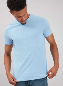 Magneto Solid Men Round Neck Blue T-Shirt