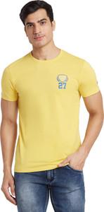 BEING HUMAN Printed Men Crew Neck Yellow T-Shirt