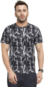 Yilden Military Camouflage Men Round Neck Multicolor T-Shirt