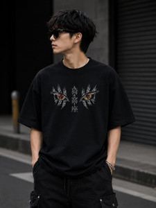 VIGON Printed Men Round Neck Black T-Shirt - Image 6