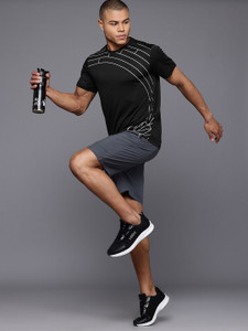 HRX by Hrithik Roshan Printed Men Round Neck Black T-Shirt