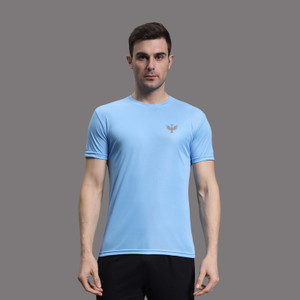 InkTees Solid Men Round Neck Light Blue T-Shirt