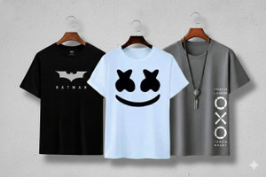 CONVENTIONAL ATTITUDE Graphic Print Men Round Neck Grey, Black, White T-Shirt
