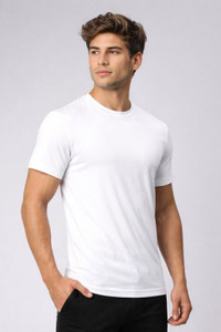 FANUZ Men White Round Neck T-Shirt - Image 6