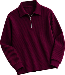 AUSK Men Zip Neck Purple T-Shirt - Image 5